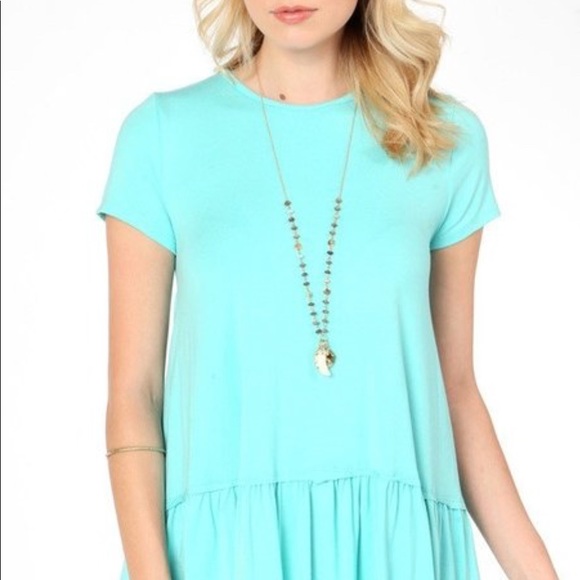Teal ruffle tunic - Picture 2 of 2